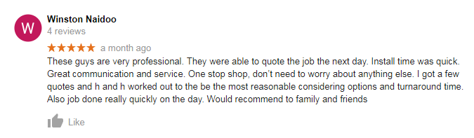 H&H Air Conditioning Review Customer Testimonials 2