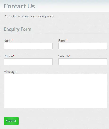 Perth Air Review online form